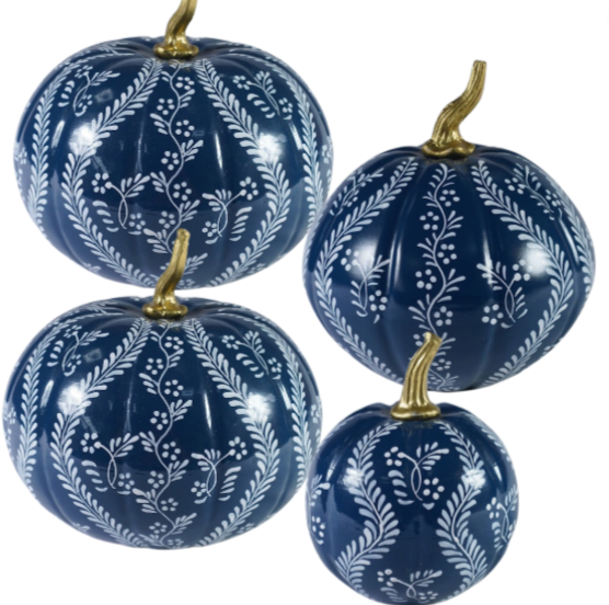 Navy Pumpkin with White Trellis(various sizes)