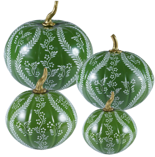 Green Pumpkin with White Trellis (various sizes)