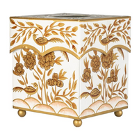 Ivory & Gold Pheasant Wastepaper Basket & Tissue (3 Options)