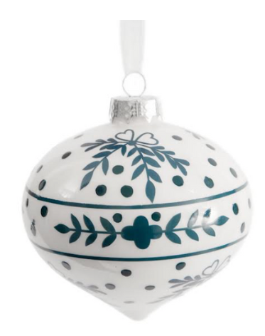 Blue Pointed Ball Ornament