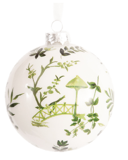 Green Bridge Scene Ball Ornament