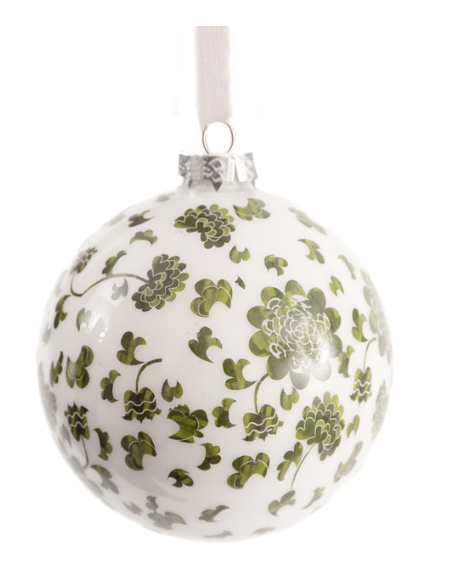 Green Floral Ball Ornament