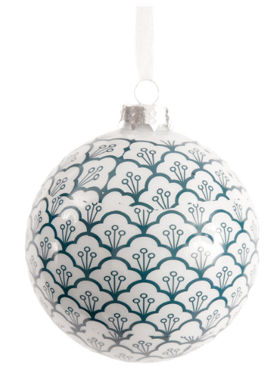 Blue Trellis Ball Ornament