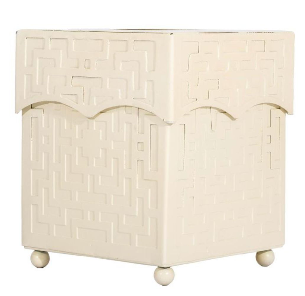 Cream Fretwork Wastepaper Basket & Tissue (3 Options)