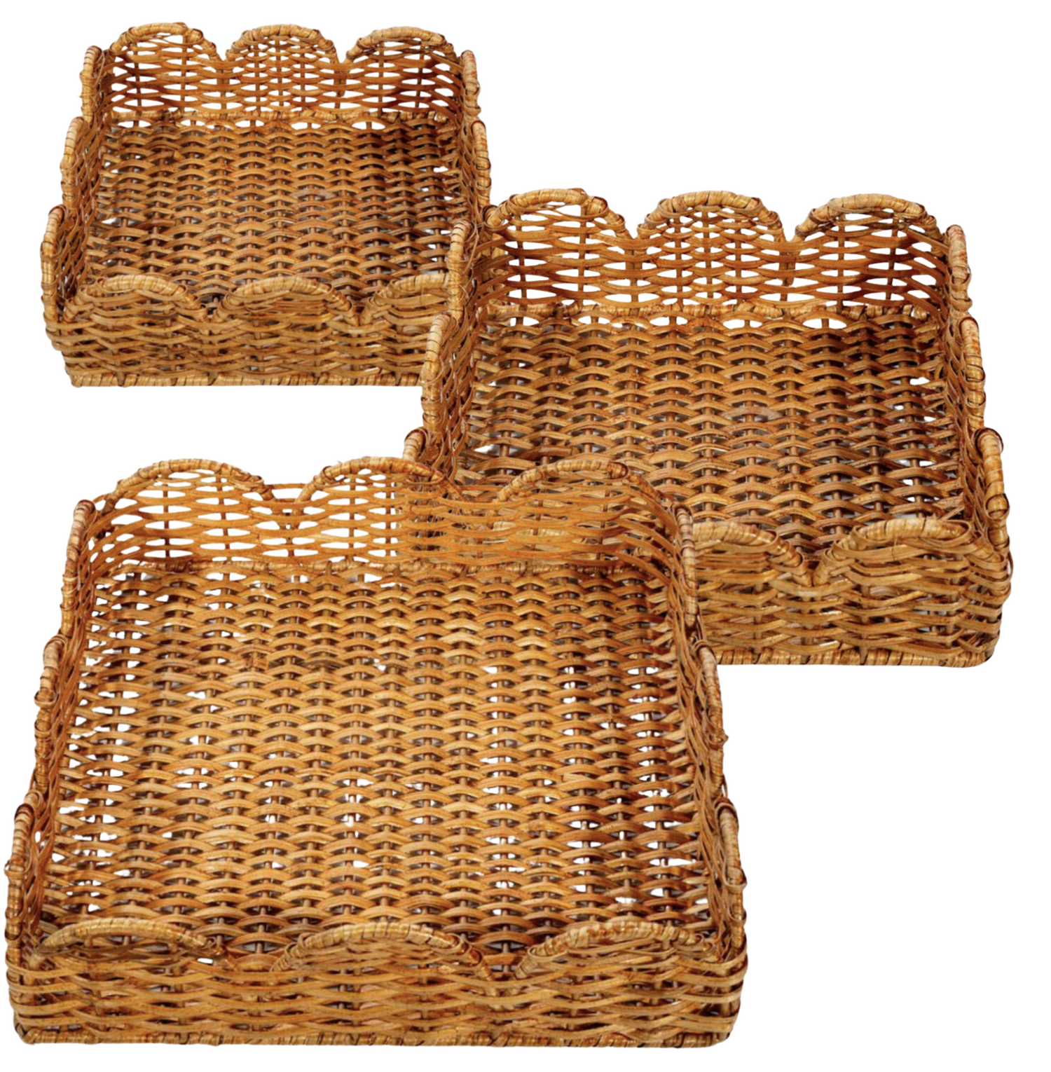 Scalloped Wicker Tracys (3 Sizes)