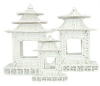 White Scalloped Wicker Pagoda (3 Sizes)