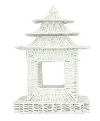 White Scalloped Wicker Pagoda (3 Sizes)