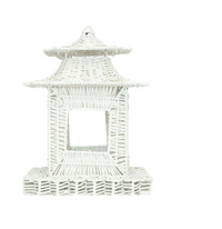 White Scalloped Wicker Pagoda (3 Sizes)