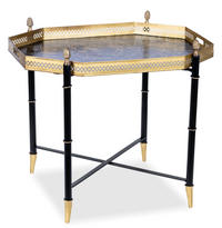 Black Octagon Tray with Black Table