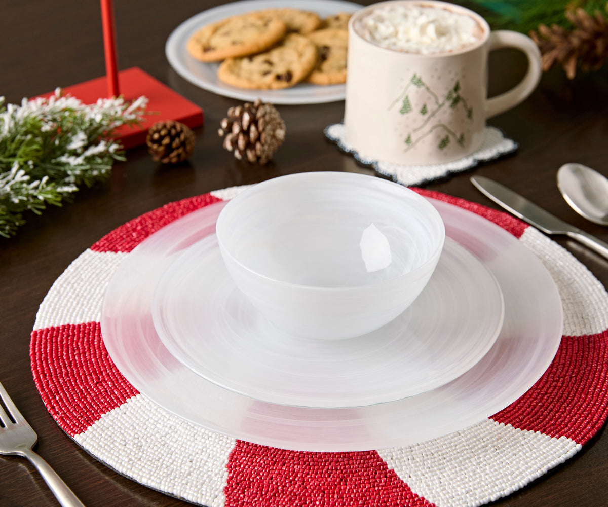 Handmade Beaded Candy Cane Placemat - Single