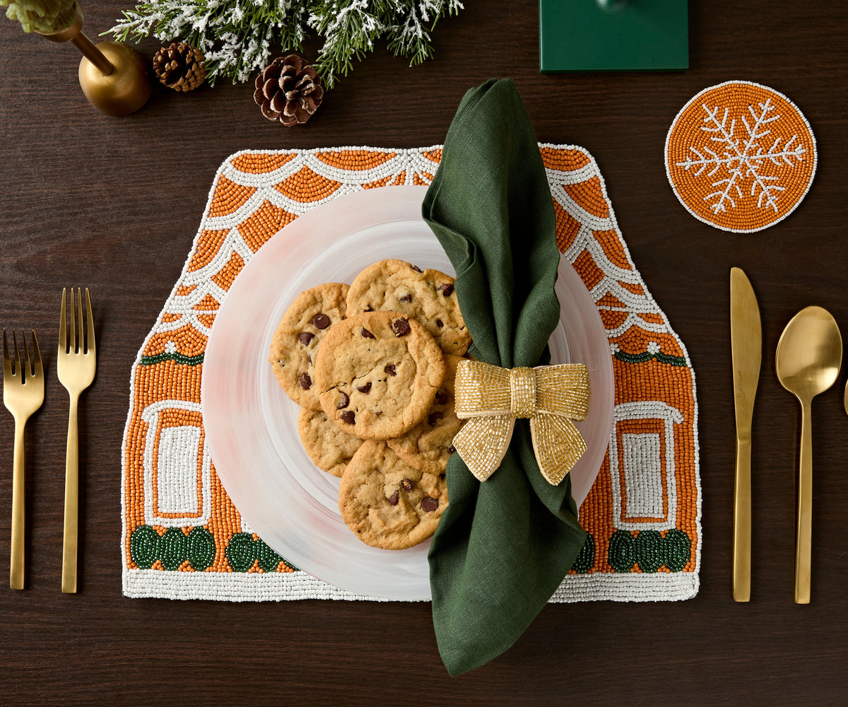 Gingerbread House Beaded Placemat - Single