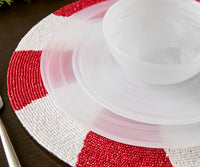 Handmade Beaded Candy Cane Placemat - Single
