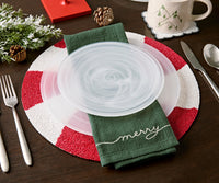 Handmade Beaded Candy Cane Placemat - Single