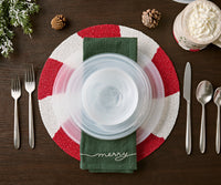 Handmade Beaded Candy Cane Placemat - Single