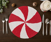 Handmade Beaded Candy Cane Placemat - Single