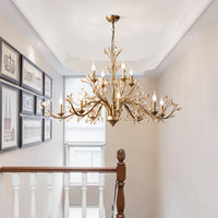 Gold Amber Crystal Branch Chandelier
