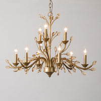 Gold Amber Crystal Branch Chandelier