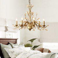 Gold Amber Crystal Branch Chandelier