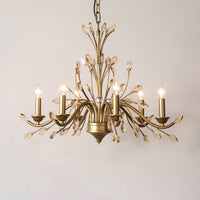Gold Amber Crystal Branch Chandelier