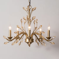 Gold Amber Crystal Branch Chandelier