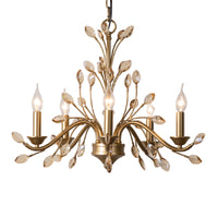 Gold Amber Crystal Branch Chandelier