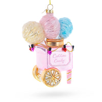 Cotton Candy Cart Glass Ornament
