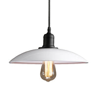 Audrey Metal Pot Lid Pendant Light (in Black or White)
