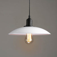 Audrey Metal Pot Lid Pendant Light (in Black or White)