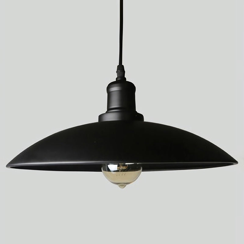 Audrey Metal Pot Lid Pendant Light (in Black or White)