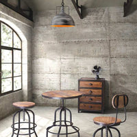 Elara - Adjustable Industrial Pendant Light with Aged Silver Dome (1-Light)