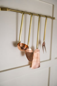 Copper Utensil Hanging Rod & Utensils