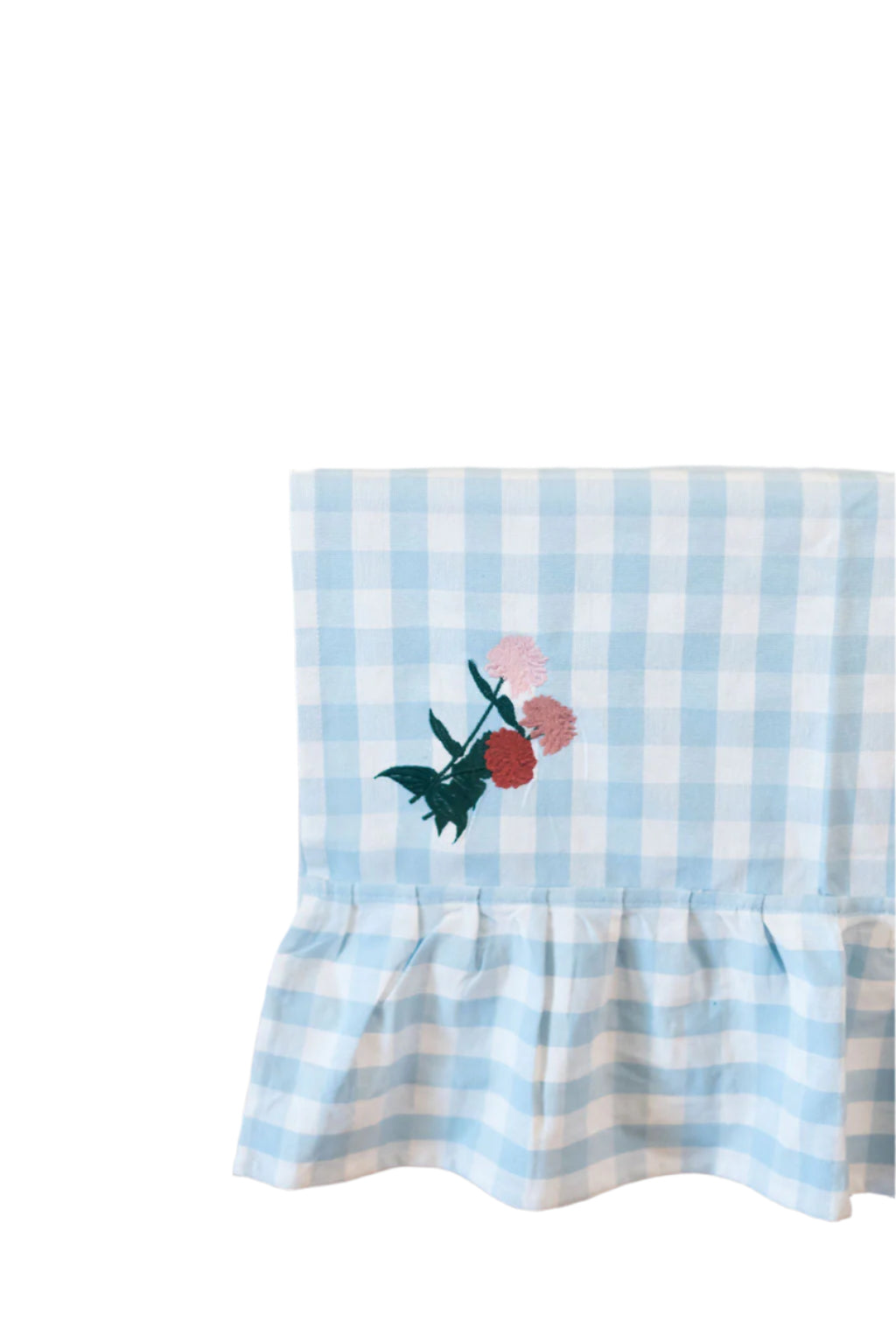 Blue Ruffled Gingham Dish Towel