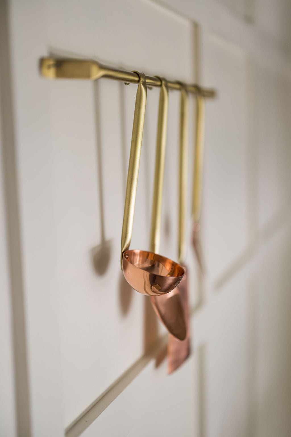 Copper Utensil Hanging Rod & Utensils