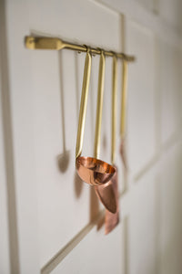 Copper Utensil Hanging Rod & Utensils