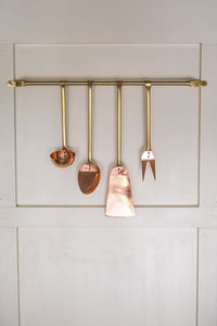 Copper Utensil Hanging Rod & Utensils