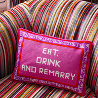 Eat Drink Remarry Needlepoint Pillow