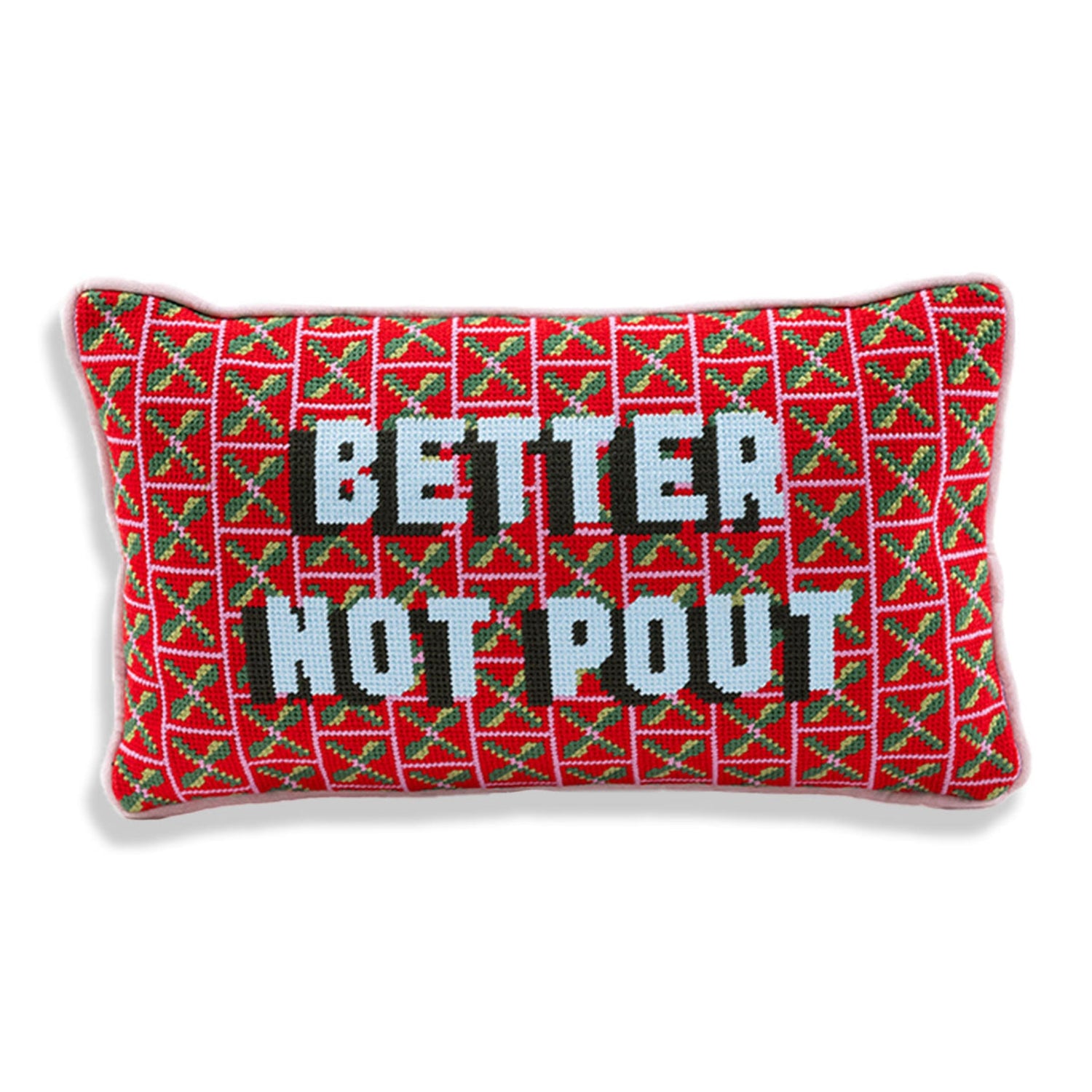 Better Not Pout Needlepoint Pillow