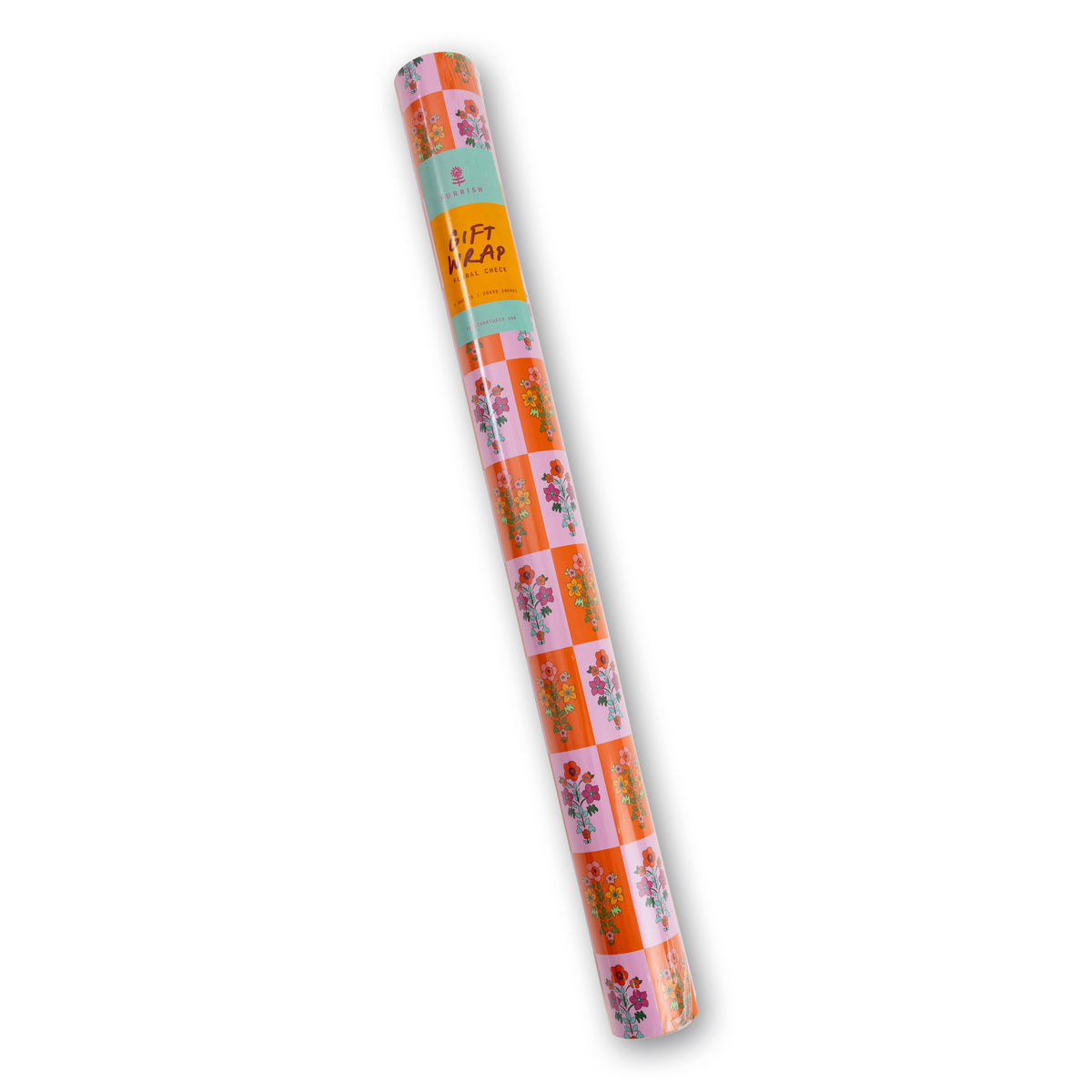 Floral Check Wrapping Paper Sheets