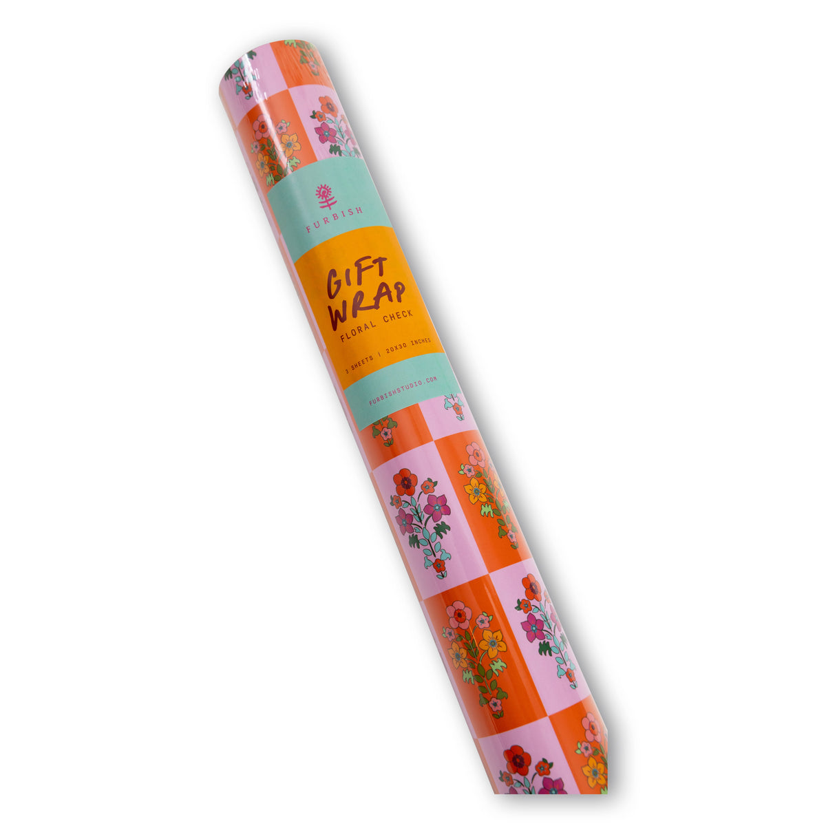 Floral Check Wrapping Paper Sheets