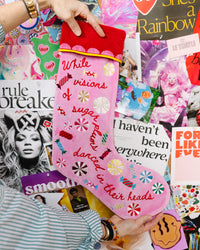 Sugar Plums Embroidered Stocking