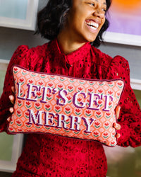 Let's Get Merry Needlepoint Pillow