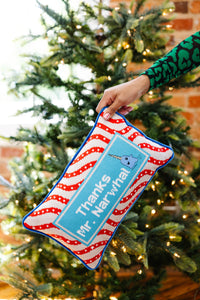 Narwhal Needlepoint Pillow