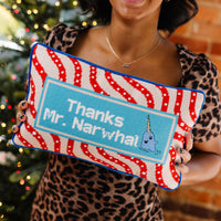 Narwhal Needlepoint Pillow