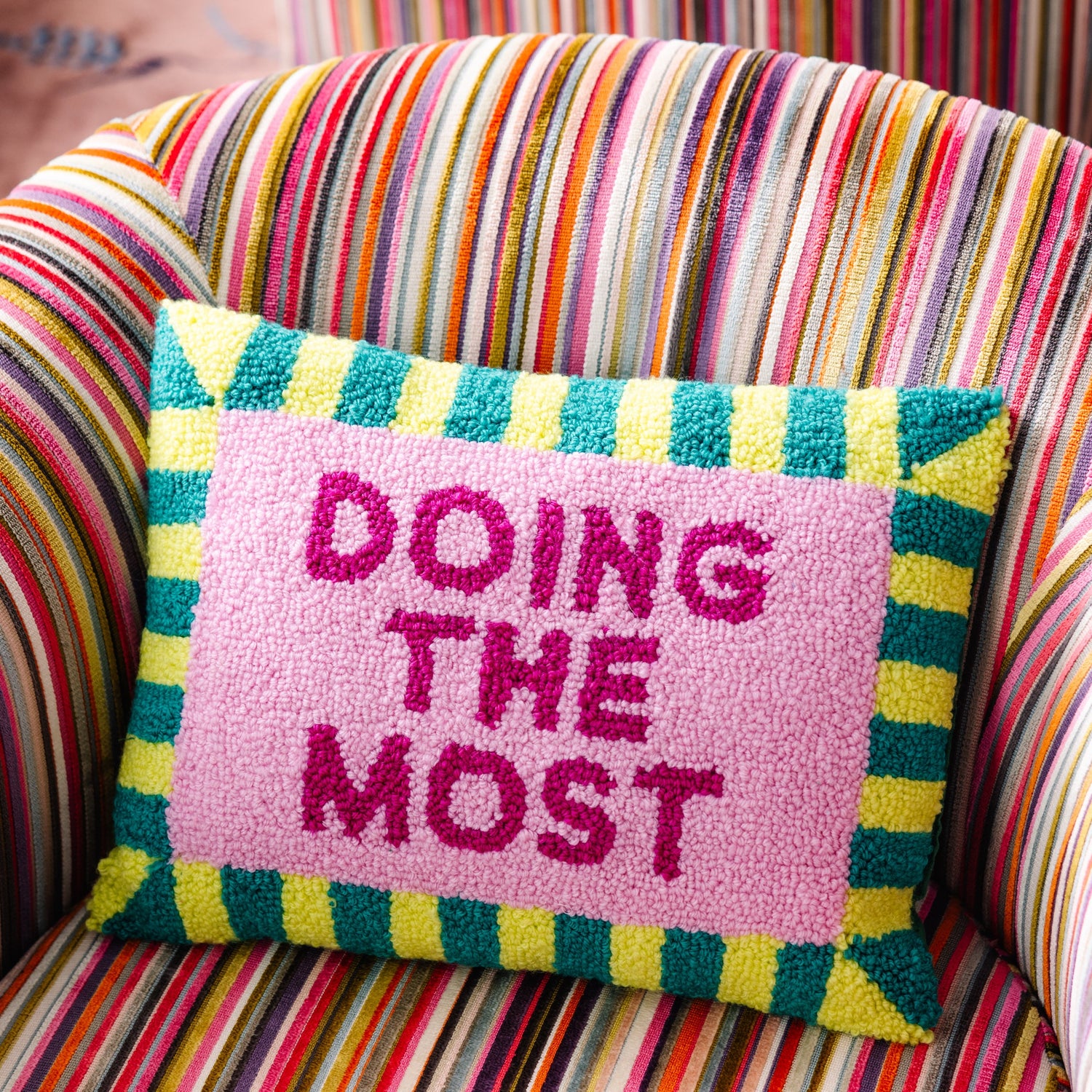 'Doing the Most' Needlepoint Throw Pillow