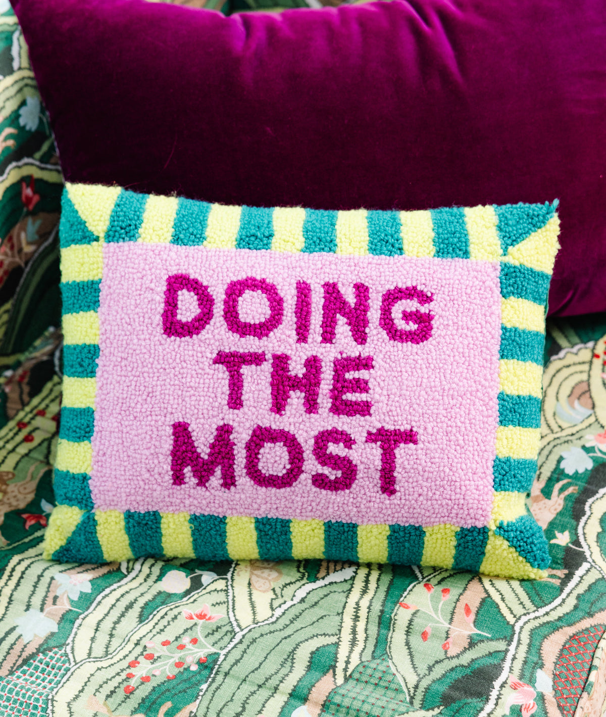 'Doing the Most' Needlepoint Throw Pillow