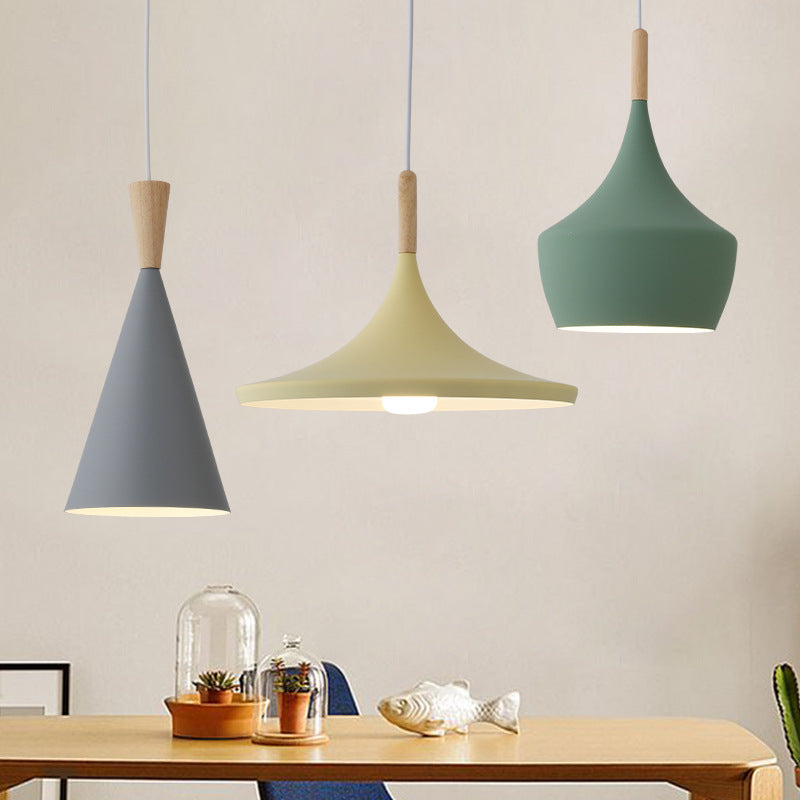 Macaron Geometric Pendant Light Modern Metal Fixture (Various Color and Styles)