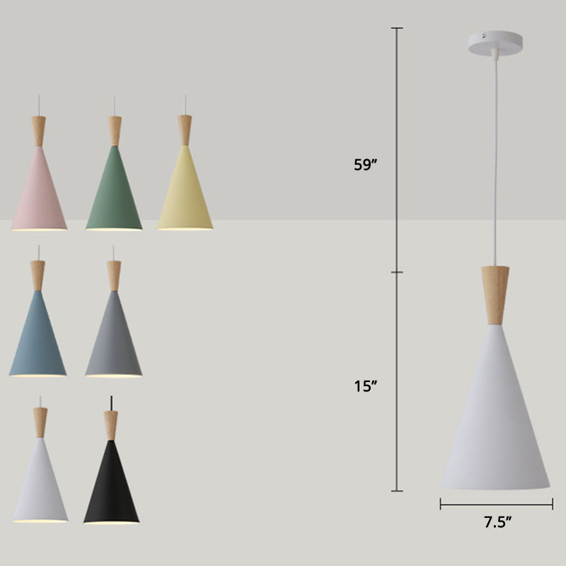 Macaron Geometric Pendant Light Modern Metal Fixture (Various Color and Styles)