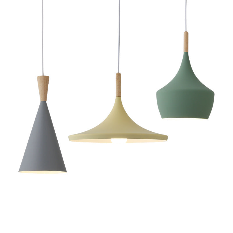Macaron Geometric Pendant Light Modern Metal Fixture (Various Color and Styles)