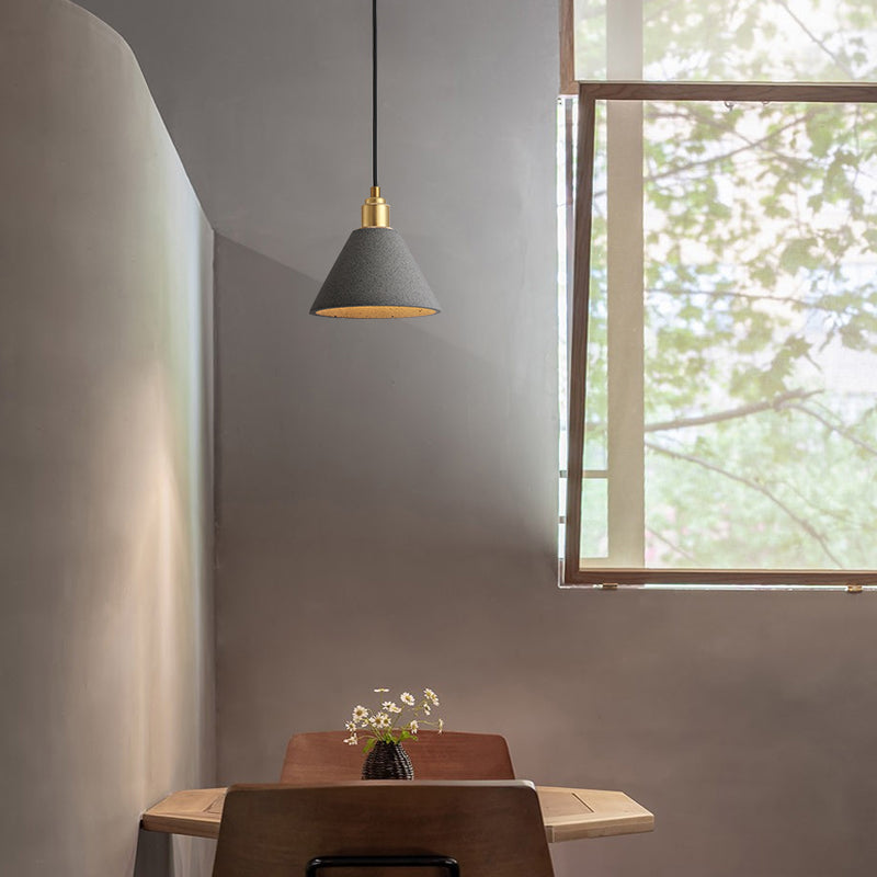 Modern Concrete Pendant Lamp Minimalist Design (Grey or Pink)
