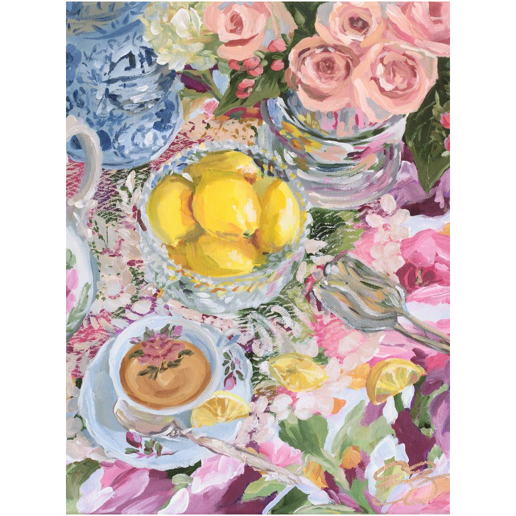 Lemon Tea No. 1 – Fine Art Tablescape Canvas Print (Various Sizes)